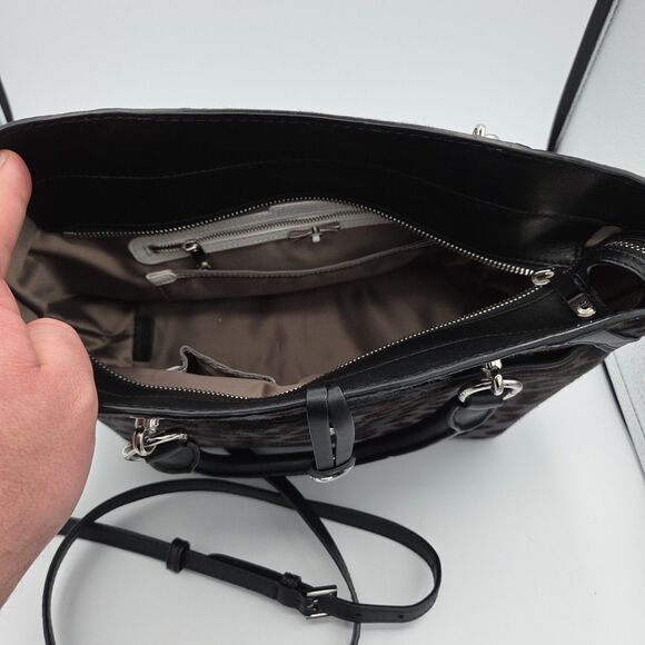 Henri Bendel Womens Lafayette Haircalf Satchel Bag Crossbody in Leopard Print - Picture 7 of 15